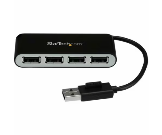 Concentrador USB 2.0 de 4 Puertos con Cable Integrado - Hub Portátil USB 2.0