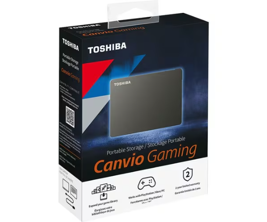 Disco Duro Pórtatil Toshiba Canvio Gaming - Externo - 1TB - Negro - Consola de juegos Dispositivo compatible - USB 3.0