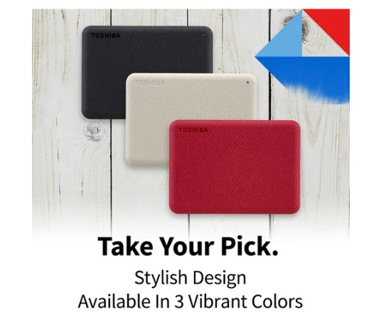 Disco Duro Pórtatil Toshiba Canvio Advance - Externo - 2TB - Rojo - USB 3.0
