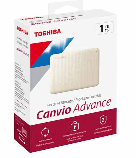 Disco Duro Pórtatil Toshiba Canvio Advance - Externo - 1TB - Blanco - USB 3.0