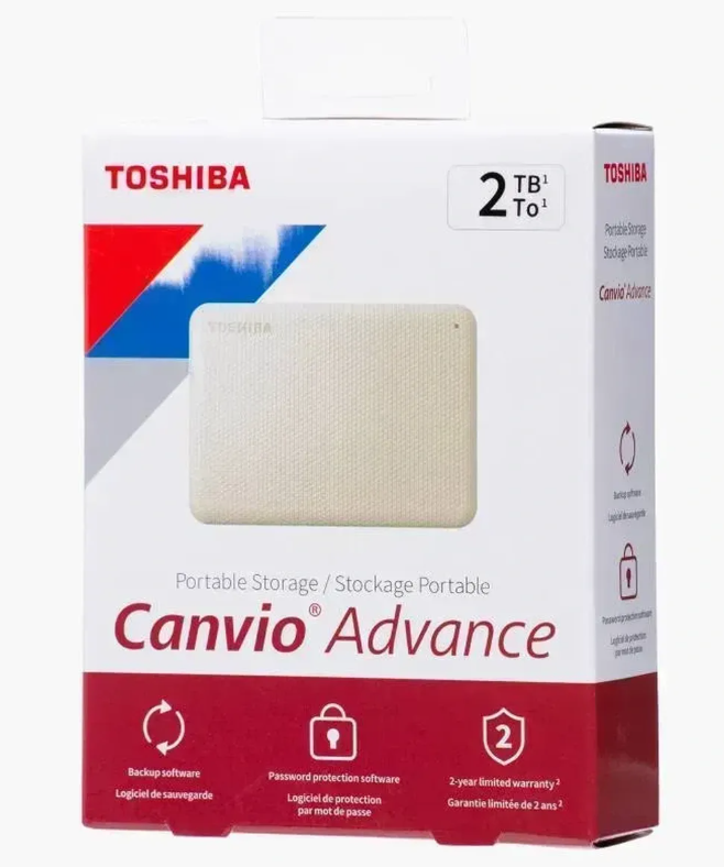 Disco Duro Pórtatil Toshiba Canvio Advance - Externo - 2TB - Blanco - USB 3.0