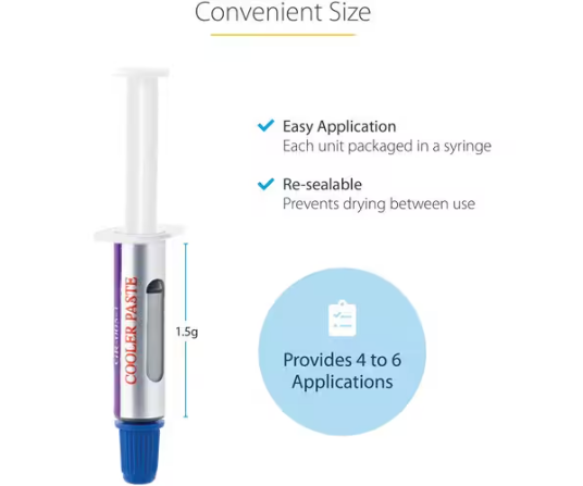 StarTech.com Pasta Térmica Jeringuilla de 1.5g Grasa Compuesto Thermal Grease Silicona y Óxido Metálico