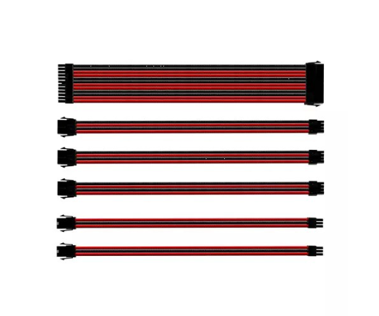Cooler Master Cable de extensión - 30cm - Para Placa Base, Fuente de alimentación - ATX, CPU, CPU, PCI-E, PCI-E - Negro, Rojo